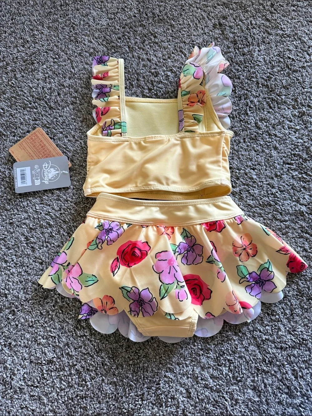 Disney Yellow Floral Princess Two-Piece Swimsuit